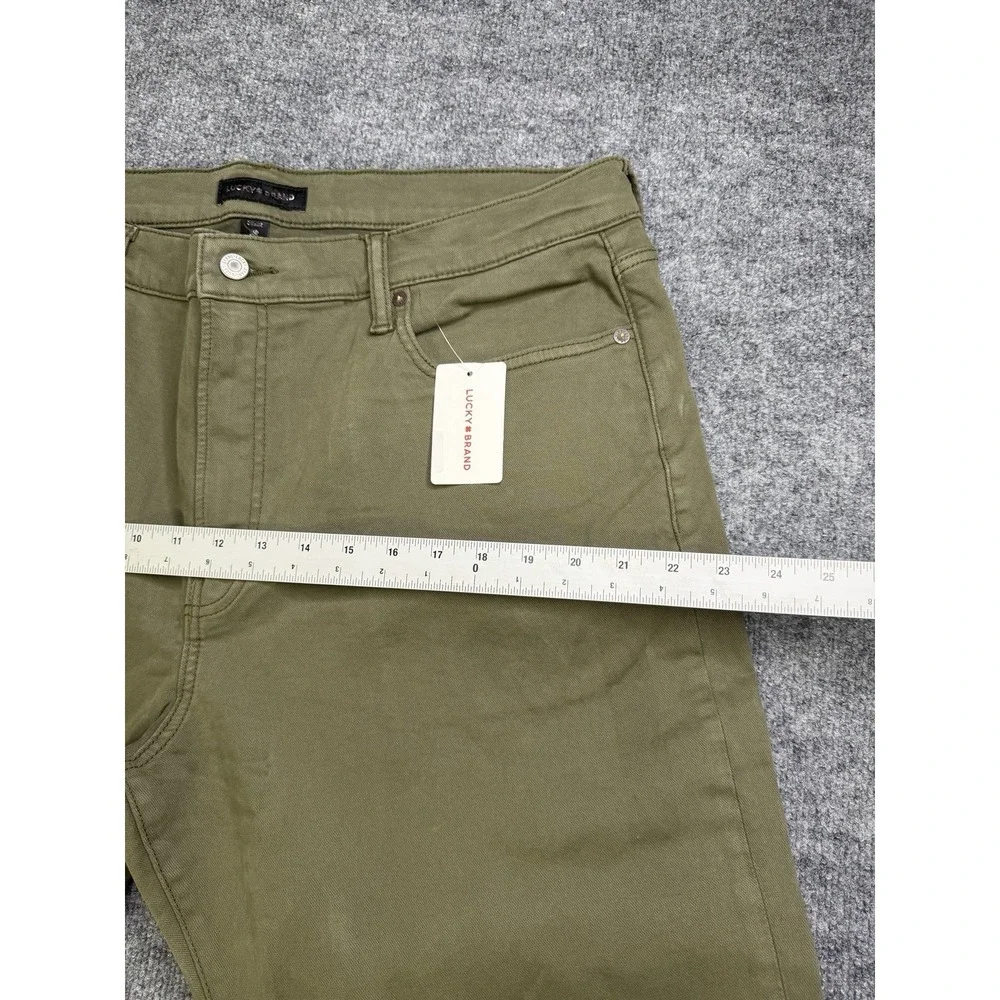 New Lucky Brand Straight Jeans Mens 38x32 Green Spring Olive Denim